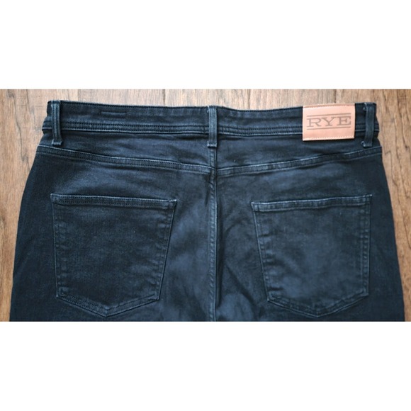 Rye by Hawker Rye Men's Black Athletic Straight Leg Stretch Jeans Size 38x31 - Picture 5 of 5